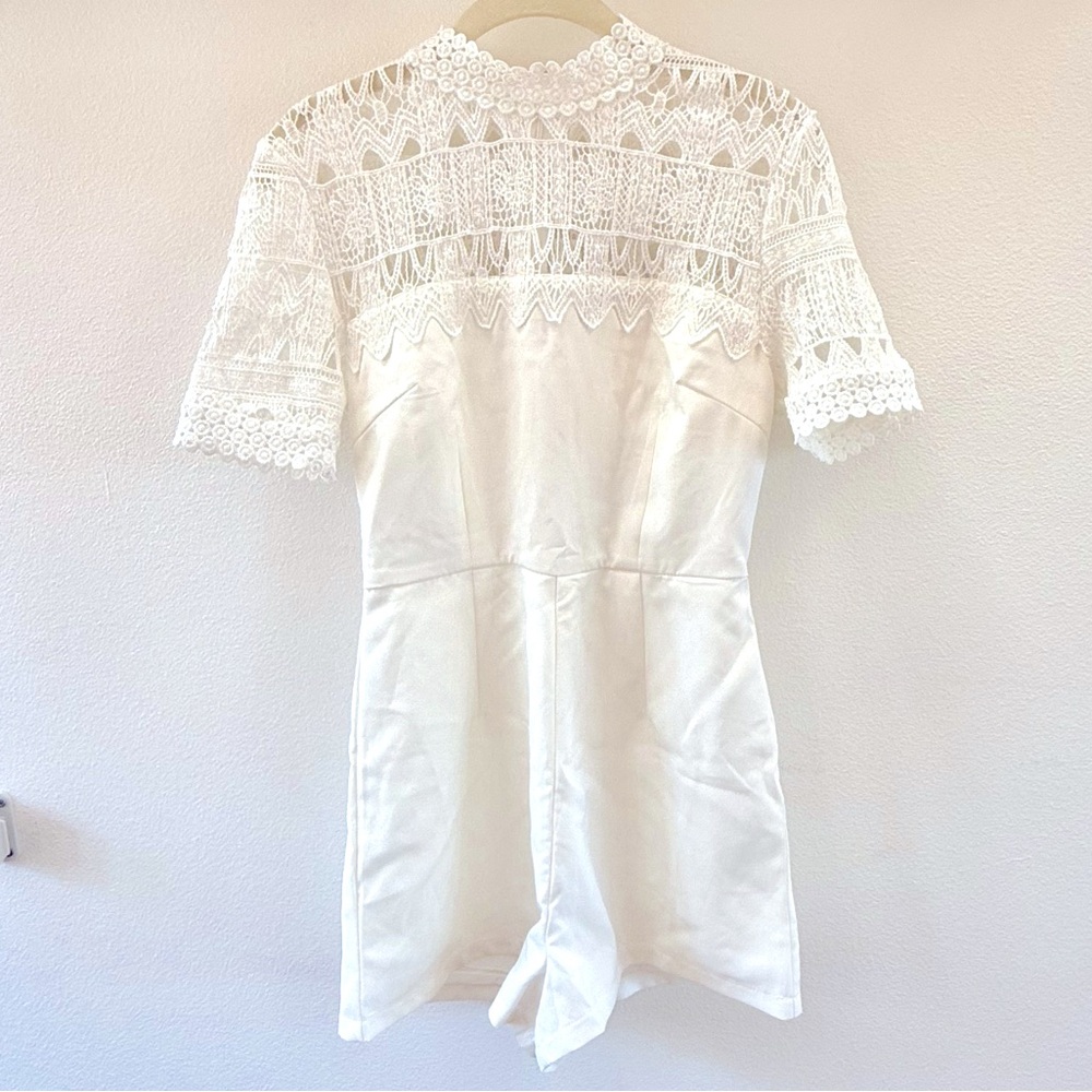 Missguided White Lace Jumpsuit